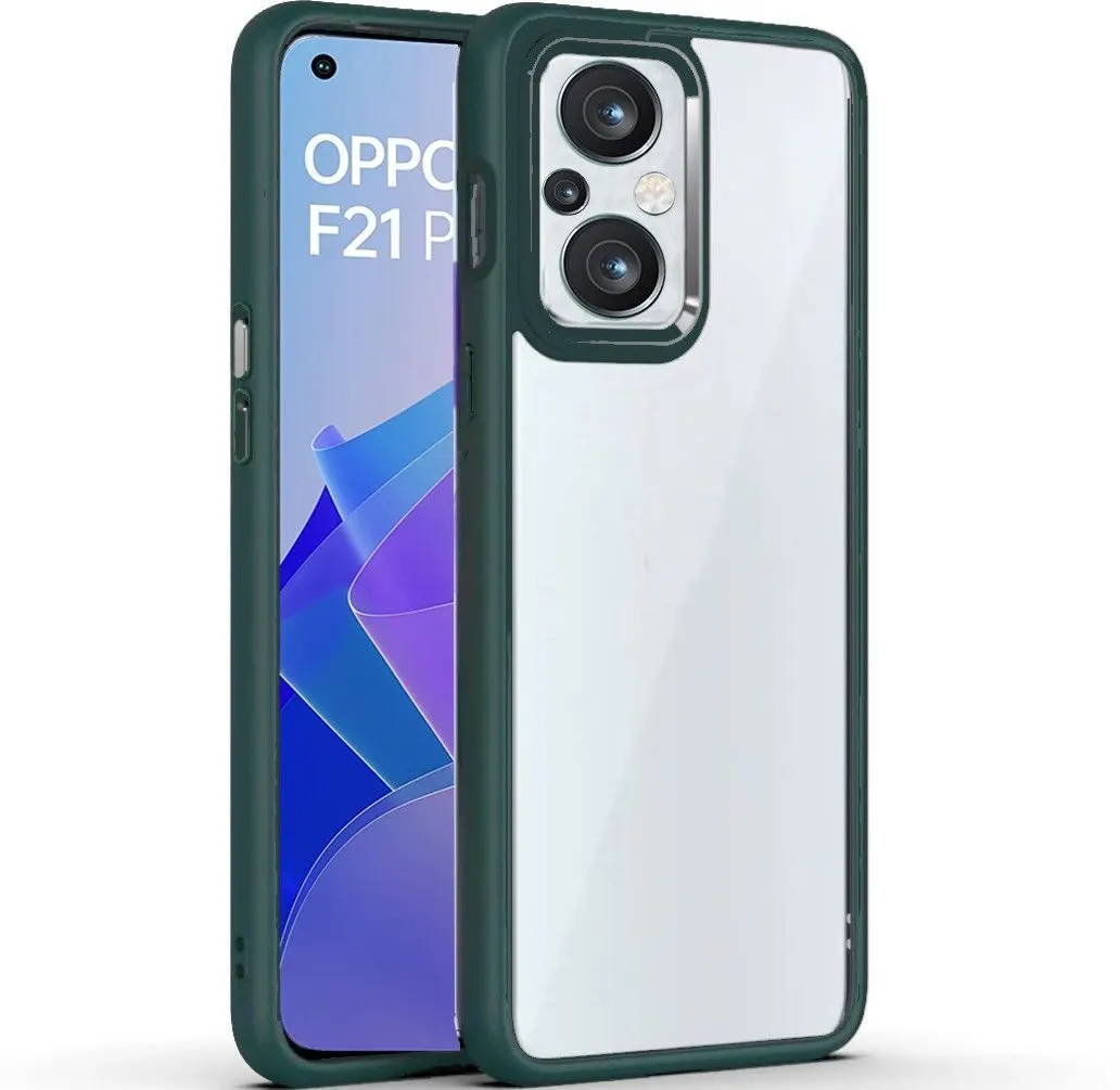 Micvir Back Cover for Oppo F21 Pro 5G (Transparent, Black, Camera Bump Protector, Plastic, Silicon, Pack of: 1)