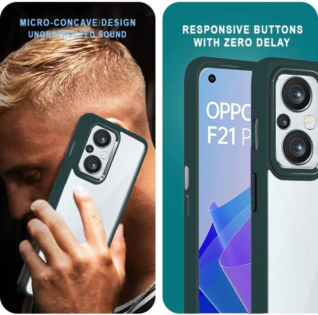 Micvir Back Cover for Oppo F21 Pro 5G (Transparent, Black, Camera Bump Protector, Plastic, Silicon, Pack of: 1) — image 2 of 3