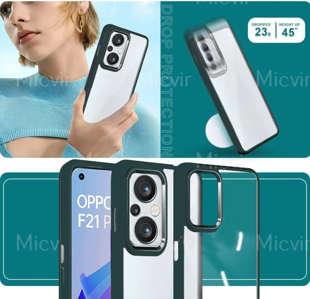 Micvir Back Cover for Oppo F21 Pro 5G (Transparent, Black, Camera Bump Protector, Plastic, Silicon, Pack of: 1) — image 3 of 3
