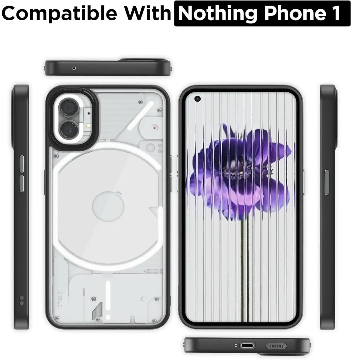 Micvir Back Cover for Nothing Phone (1) (Transparent, Black, Camera Bump Protector, Pack of: 1) — image 4 of 5