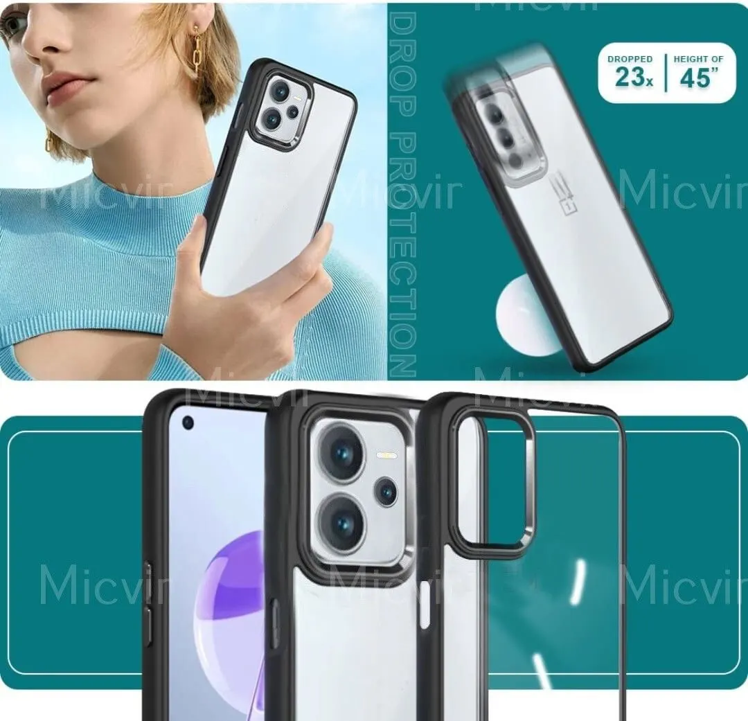 Micvir Back Cover for Realme C35 (Transparent, Black, Camera Bump Protector, Plastic, Silicon, Pack of: 1) — image 2 of 4