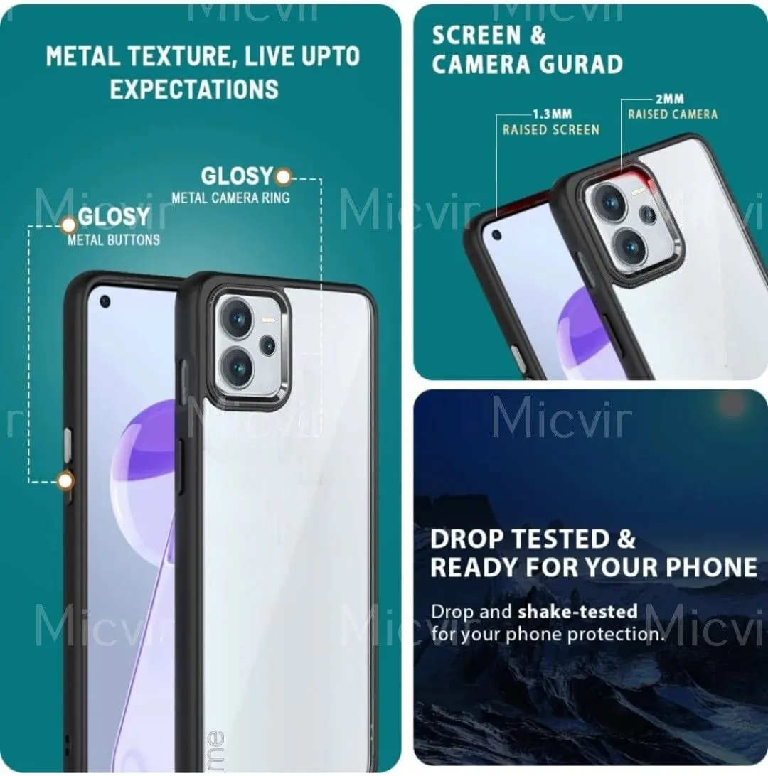 Micvir Back Cover for Realme C35 (Transparent, Black, Camera Bump Protector, Plastic, Silicon, Pack of: 1) — image 3 of 4