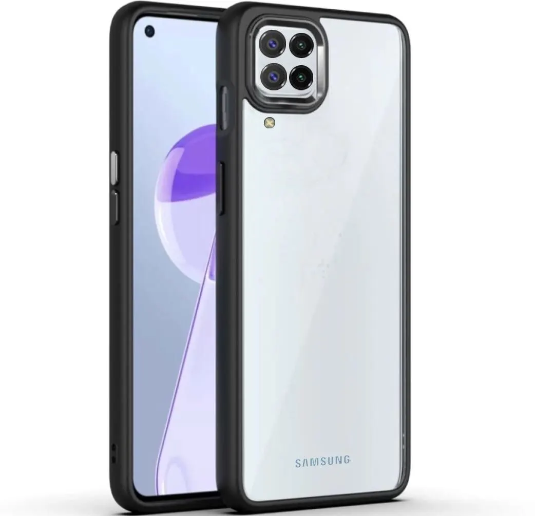 Micvir Back Cover for Samsung Galaxy M12 (Transparent, Black, Camera Bump Protector, Pack of: 1)