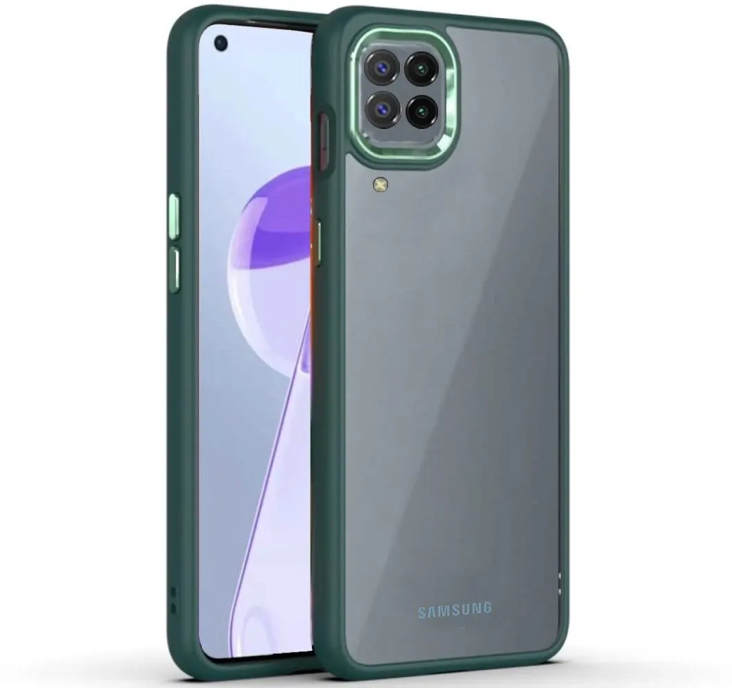 Micvir Back Cover for Samsung Galaxy M12 (Transparent, Green, Camera Bump Protector, Pack of: 1)