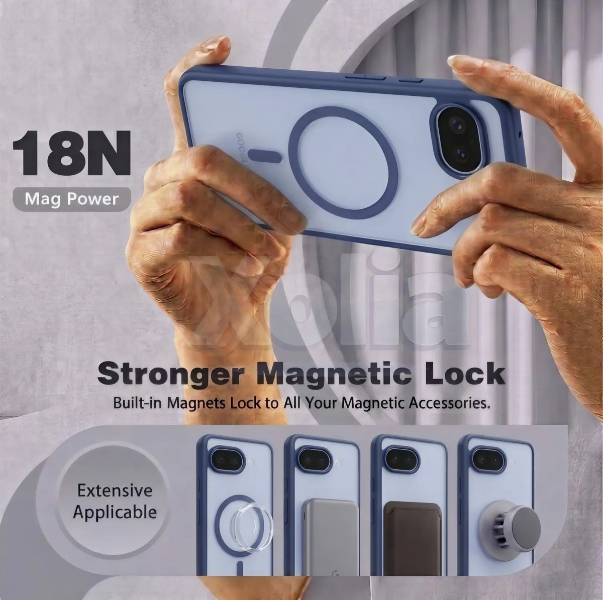 Xolia Back Cover for Google Pixel 10A (Blue, Shock Proof, Polycarbonate, Silicon, Pack of: 1) — image 3 of 5