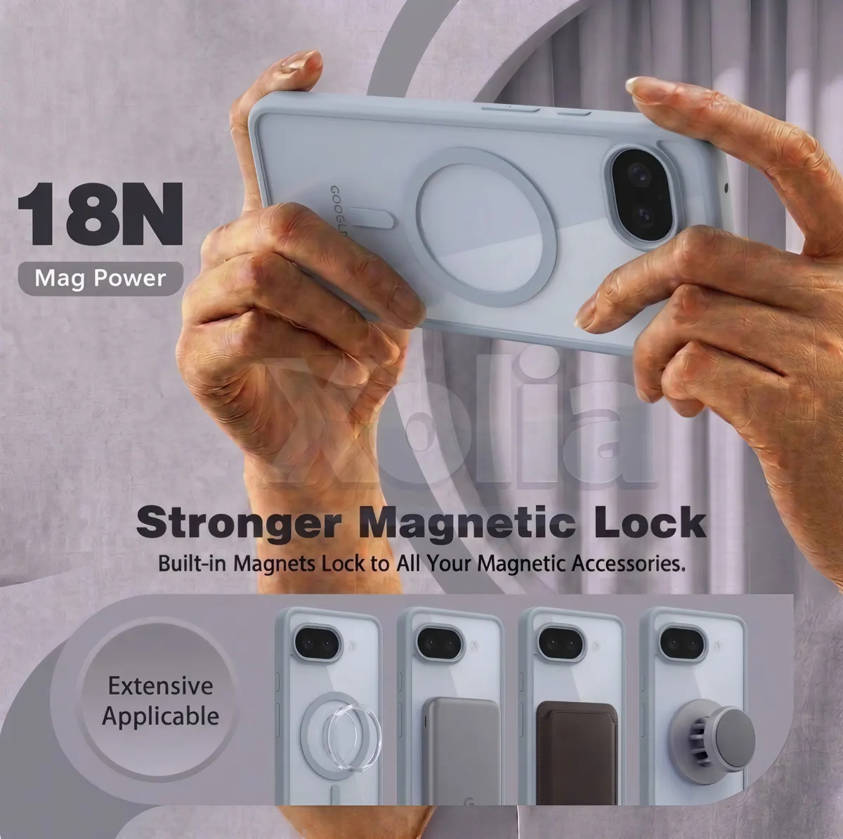 Xolia Back Cover for Google Pixel 10A (Grey, Shock Proof, Polycarbonate, Silicon, Pack of: 1) — image 3 of 5