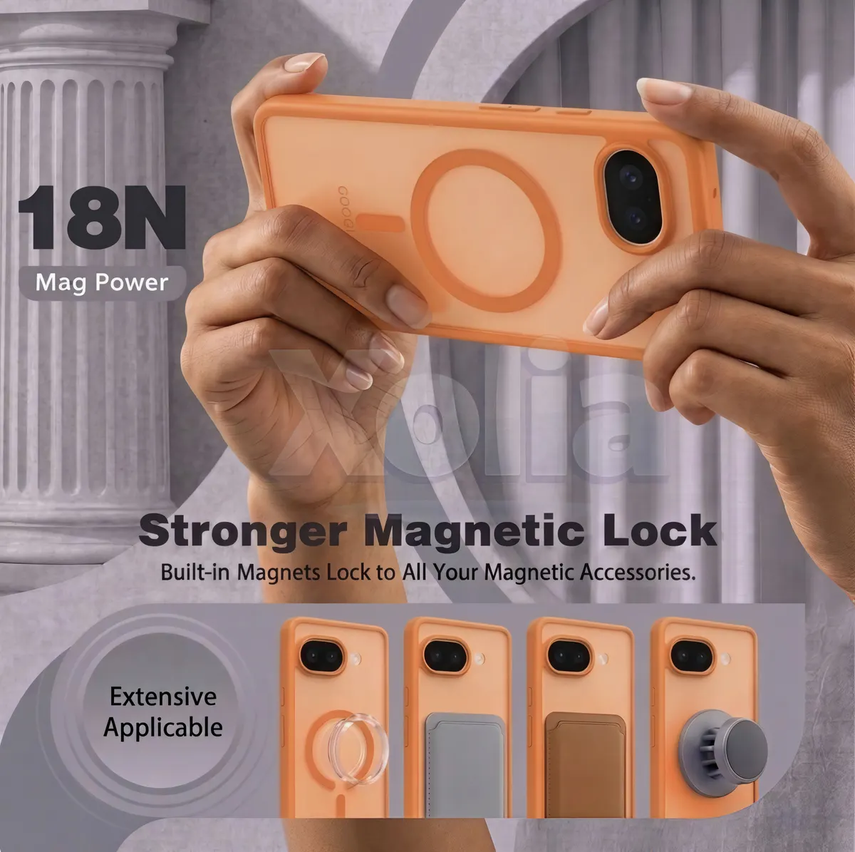 Xolia Back Cover for Google Pixel 10A (Orange, Shock Proof, Polycarbonate, Silicon, Pack of: 1) — image 3 of 5