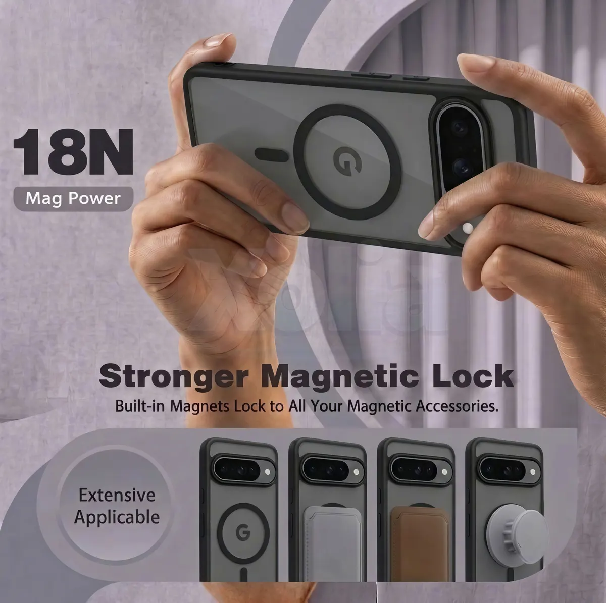 Xolia Back Cover for Google Pixel 10 (Black, Shock Proof, Polycarbonate, Silicon, Pack of: 1) — image 4 of 5