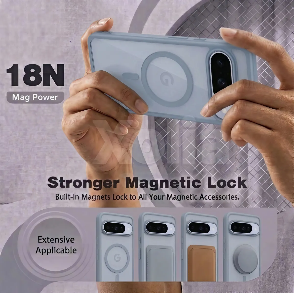 Xolia Back Cover for Google Pixel 10 (Grey, Shock Proof, Polycarbonate, Silicon, Pack of: 1) — image 4 of 5