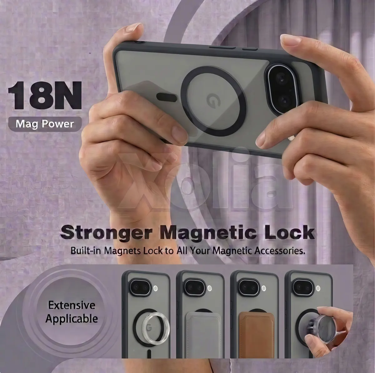 Xolia Back Cover for Google Pixel 9A (Black, Shock Proof, Polycarbonate, Silicon, Pack of: 1) — image 4 of 5