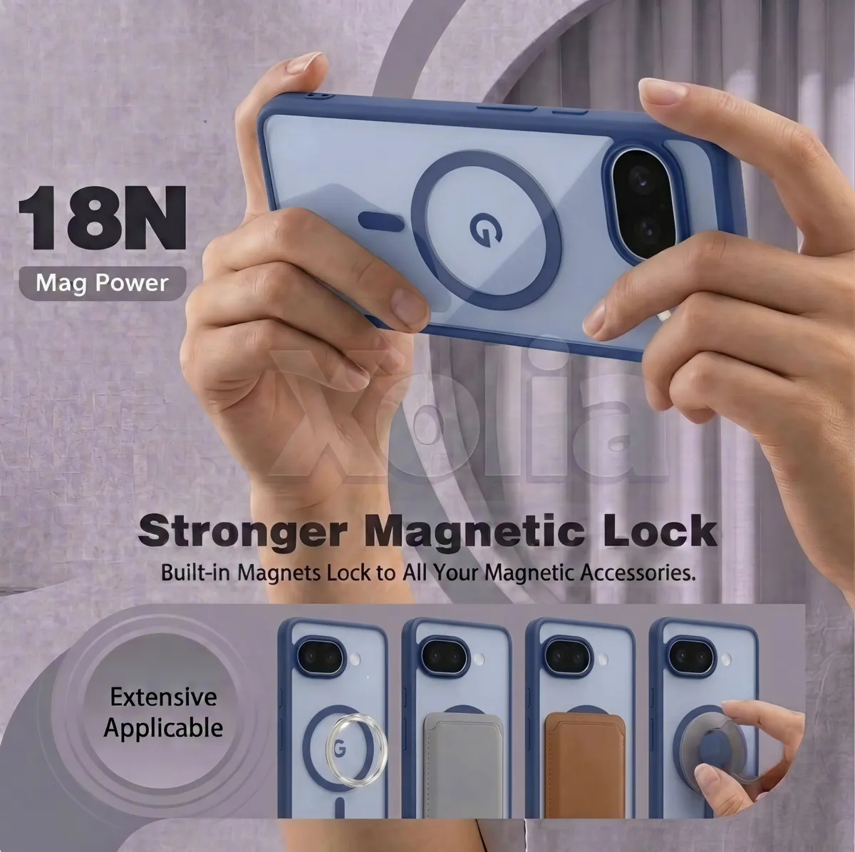 Xolia Back Cover for Google Pixel 9A (Blue, Shock Proof, Polycarbonate, Silicon, Pack of: 1) — image 4 of 5