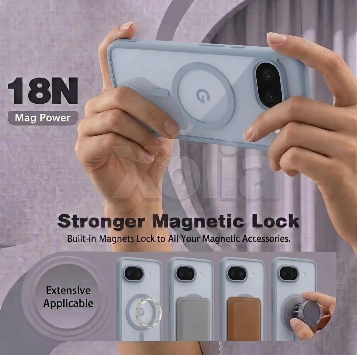 Xolia Back Cover for Google Pixel 9A (Grey, Shock Proof, Polycarbonate, Silicon, Pack of: 1) — image 4 of 5