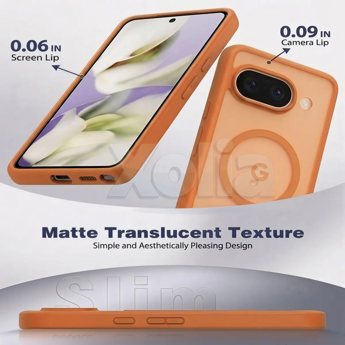 Xolia Back Cover for Google Pixel 9A (Orange, Shock Proof, Polycarbonate, Silicon, Pack of: 1) — image 3 of 5