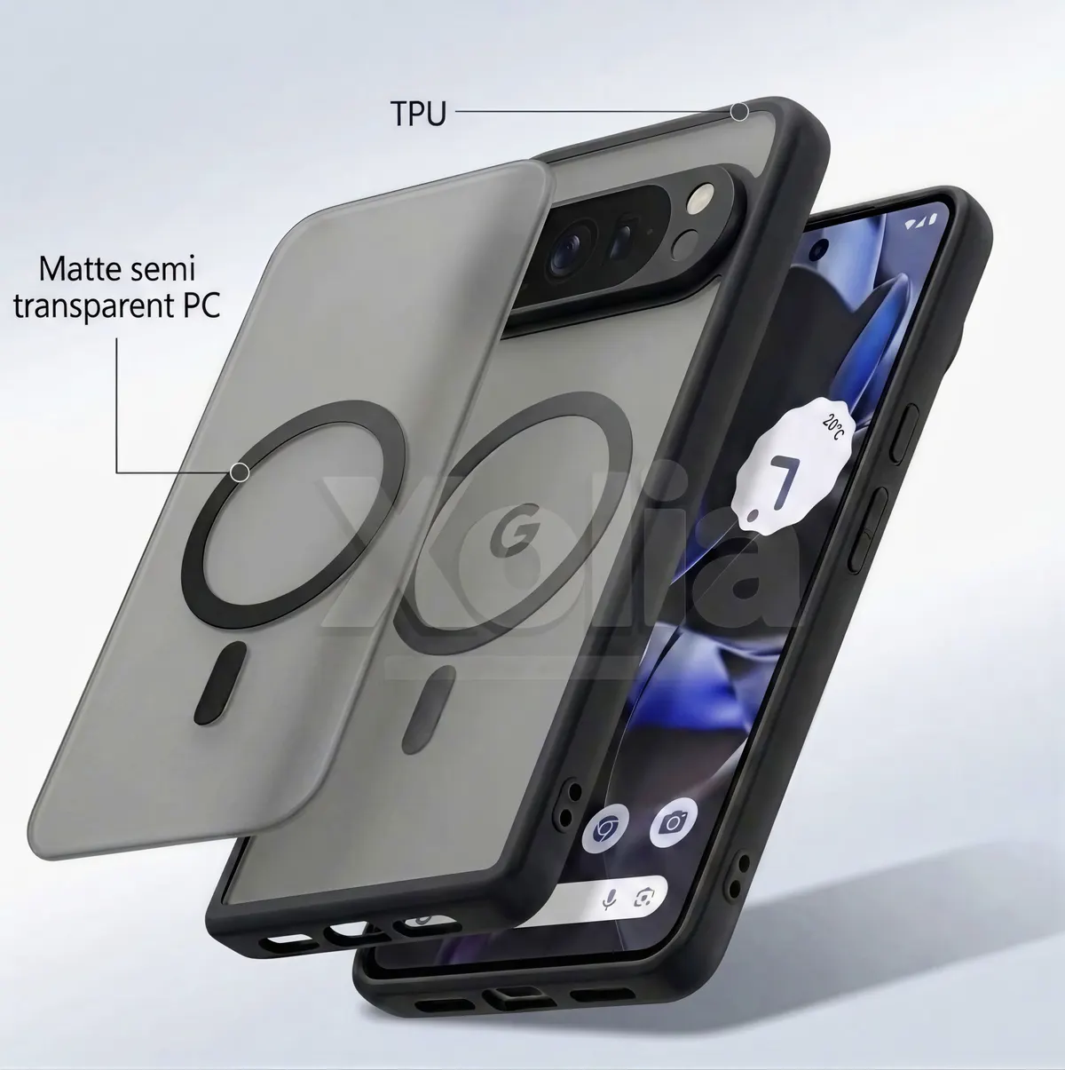 Xolia Back Cover for Google Pixel 9 Pro (Black, Shock Proof, Polycarbonate, Silicon, Pack of: 1) — image 5 of 5