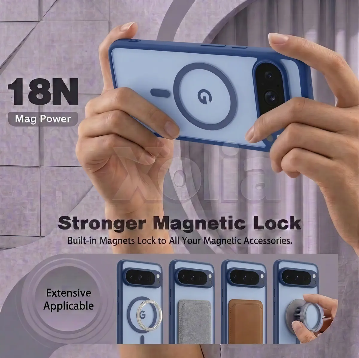 Xolia Back Cover for Google Pixel 9 Pro (Blue, Shock Proof, Polycarbonate, Silicon, Pack of: 1) — image 4 of 5