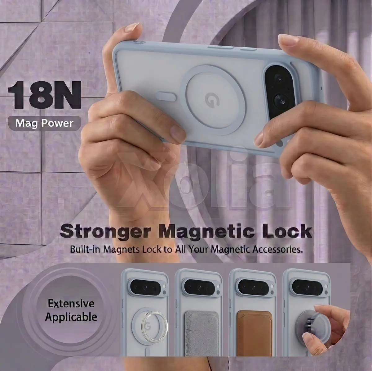 Xolia Back Cover for Google Pixel 9 Pro (Grey, Shock Proof, Polycarbonate, Silicon, Pack of: 1) — image 4 of 5