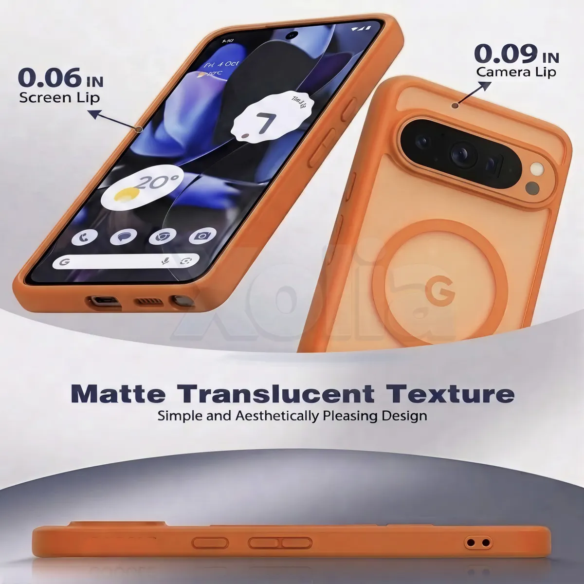 Xolia Back Cover for Google Pixel 9 Pro (Orange, Shock Proof, Polycarbonate, Silicon, Pack of: 1) — image 3 of 5
