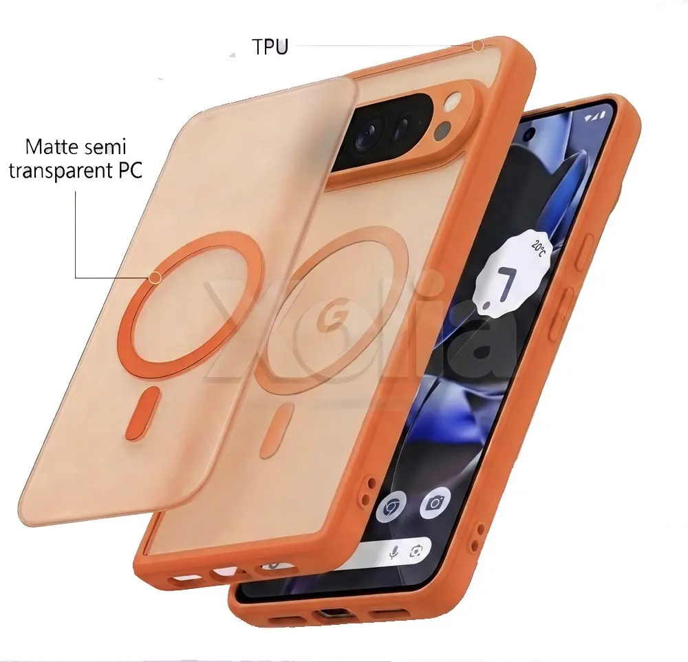 Xolia Back Cover for Google Pixel 9 Pro (Orange, Shock Proof, Polycarbonate, Silicon, Pack of: 1) — image 5 of 5