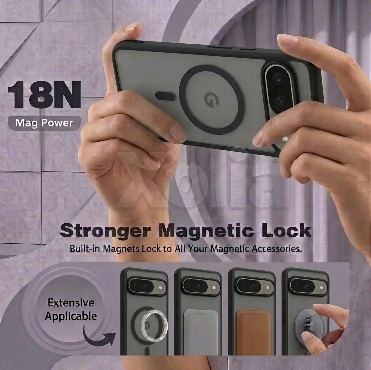 Xolia Back Cover for Google Pixel 9 (Black, Shock Proof, Polycarbonate, Silicon, Pack of: 1) — image 4 of 5