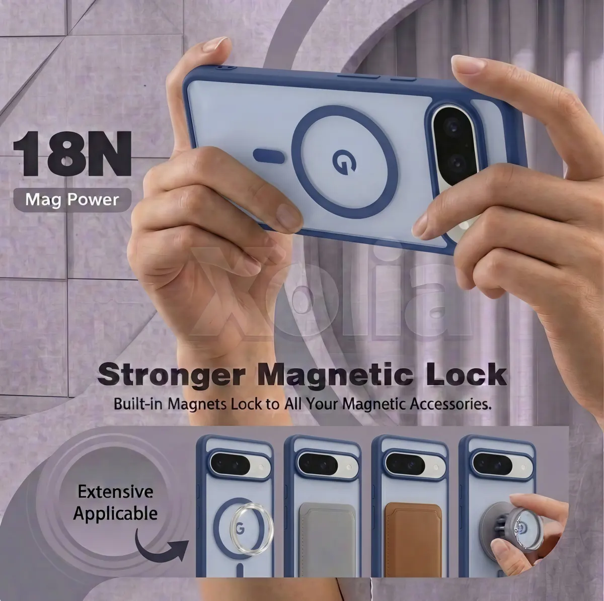 Xolia Back Cover for Google Pixel 9 (Blue, Shock Proof, Polycarbonate, Silicon, Pack of: 1) — image 4 of 5