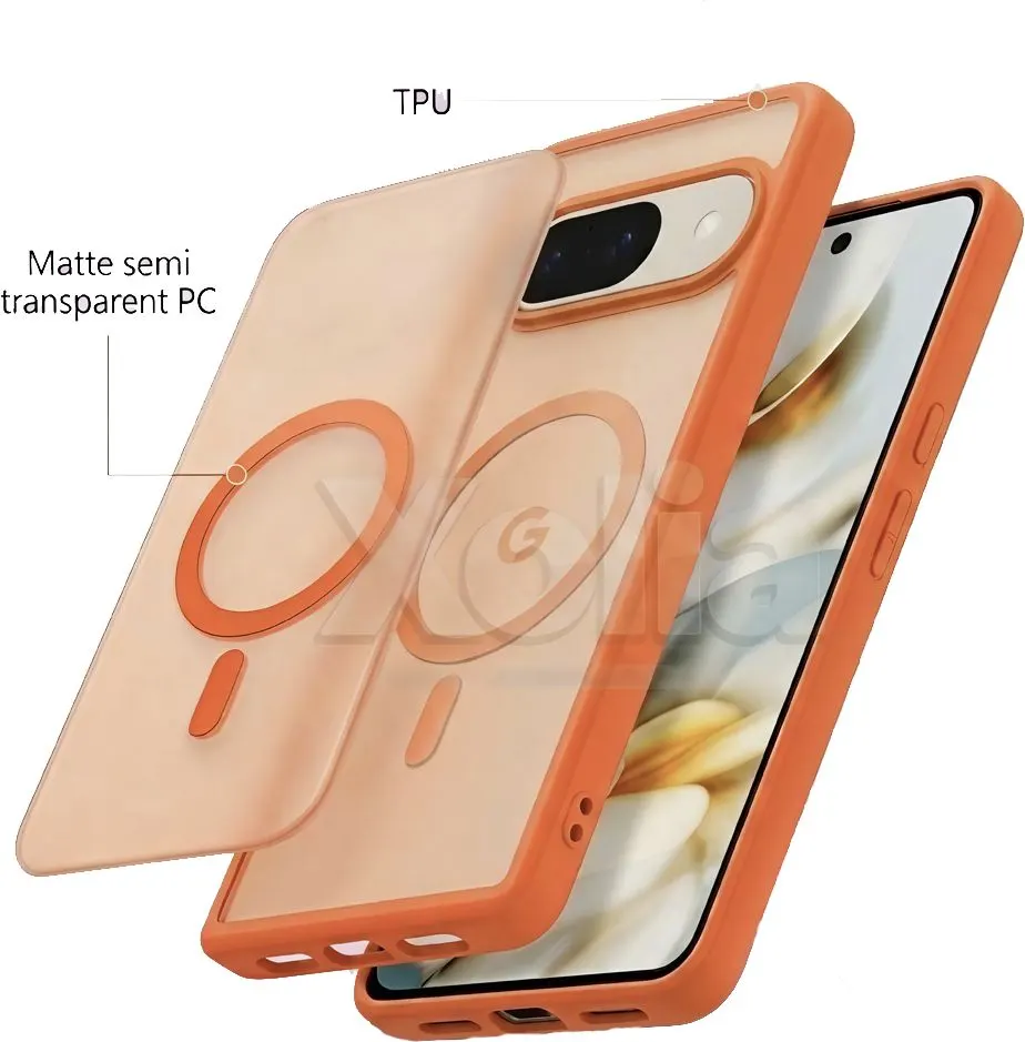 Xolia Back Cover for Google Pixel 9 (Orange, Shock Proof, Polycarbonate, Silicon, Pack of: 1) — image 5 of 5
