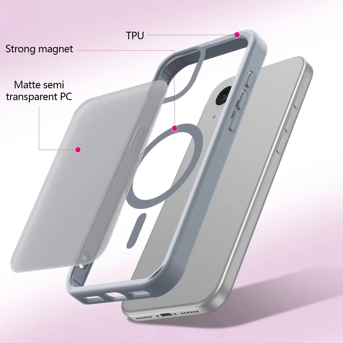 Xolia Back Cover for Apple iPhone 13 (Grey, Shock Proof, Polycarbonate, Silicon, Pack of: 1) — image 5 of 5