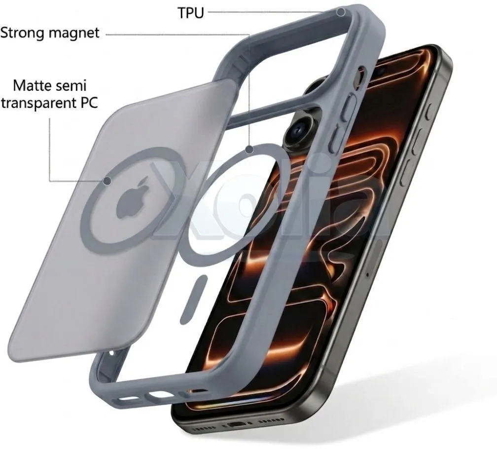 Xolia Back Cover for Apple iPhone 16 Pro (Grey, Shock Proof, Polycarbonate, Silicon, Pack of: 1) — image 5 of 5