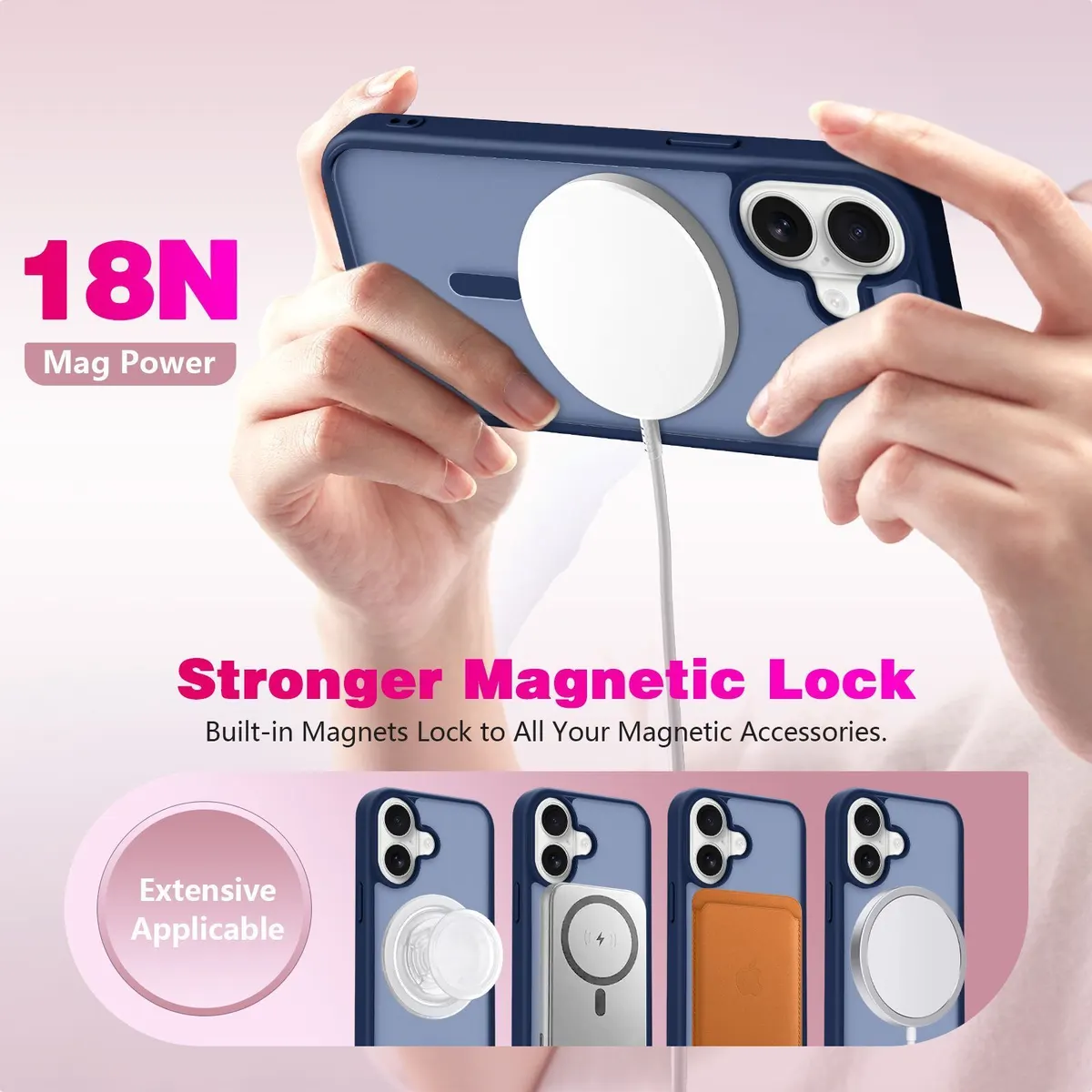 Xolia Back Cover for Apple iPhone 16 (Blue, Shock Proof, Polycarbonate, Silicon, Pack of: 1) — image 4 of 5