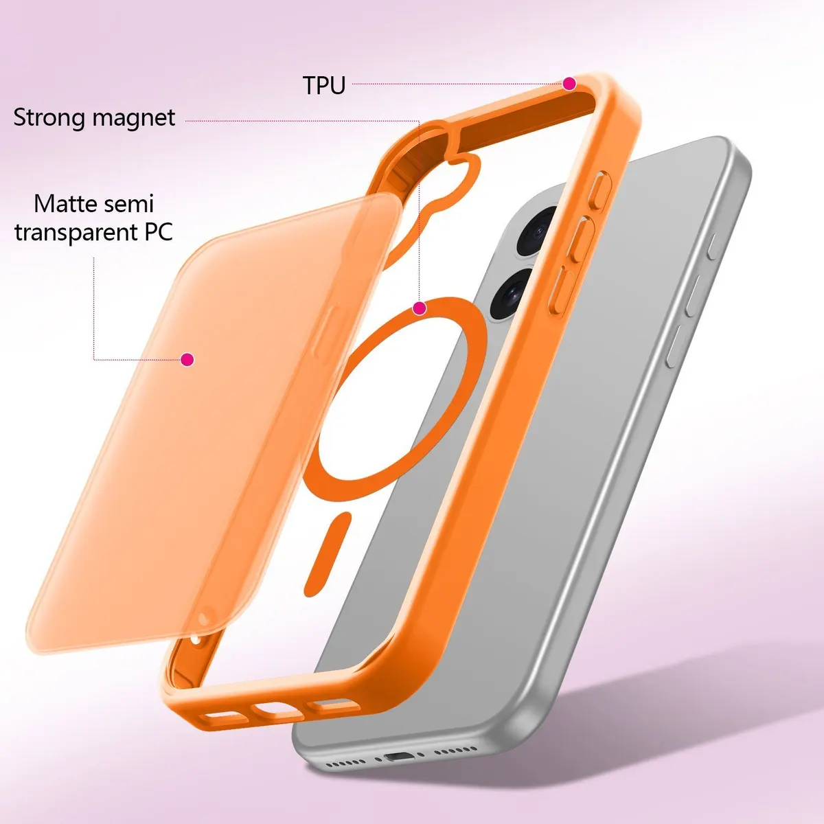 Xolia Back Cover for Apple iPhone 16 (Orange, Shock Proof, Polycarbonate, Silicon, Pack of: 1) — image 5 of 5