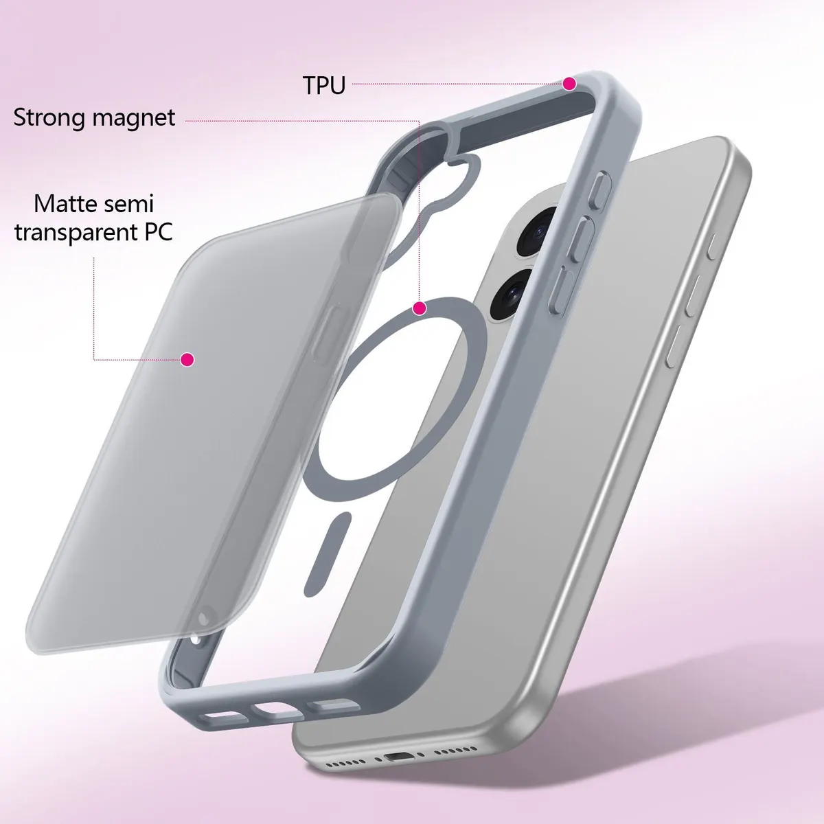 Xolia Back Cover for APPLE iPhone 17 (Grey, Shock Proof, Polycarbonate, Silicon, Pack of: 1) — image 5 of 5