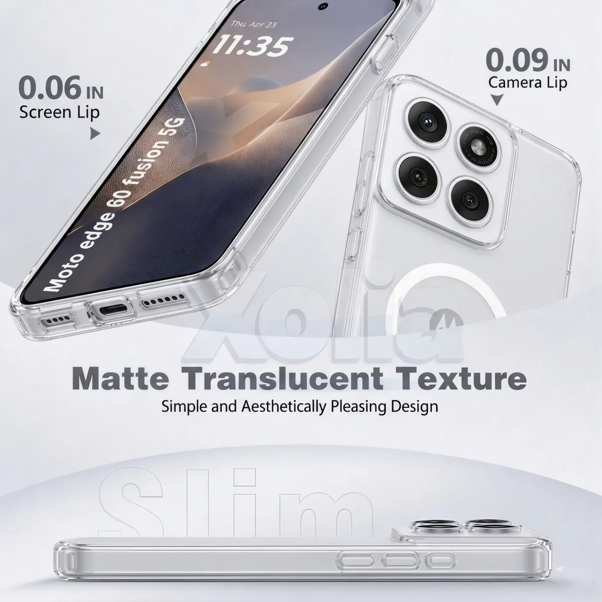 Xolia Back Cover for MOTOROLA Edge 60 Fusion 5G (White, Shock Proof, Polycarbonate, Silicon, Pack of: 1) — image 3 of 5