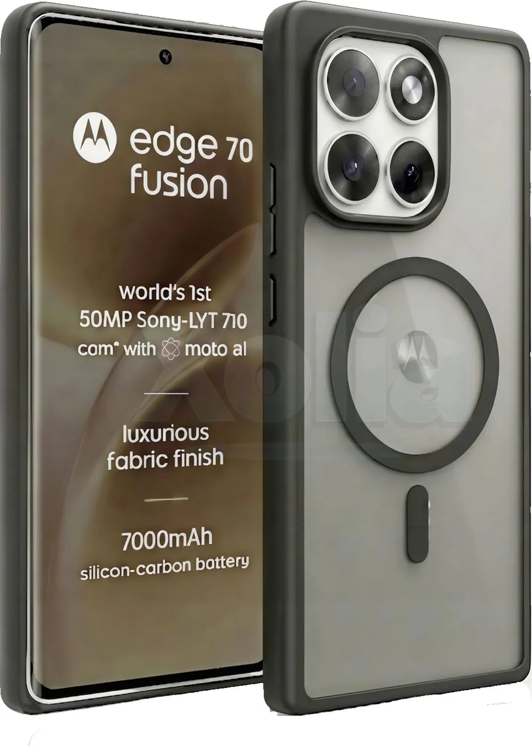 Xolia Back Cover for MOTOROLA Edge 70 Fusion 5G (Black, Shock Proof, Polycarbonate, Silicon, Pack of: 1) — image 1 of 5