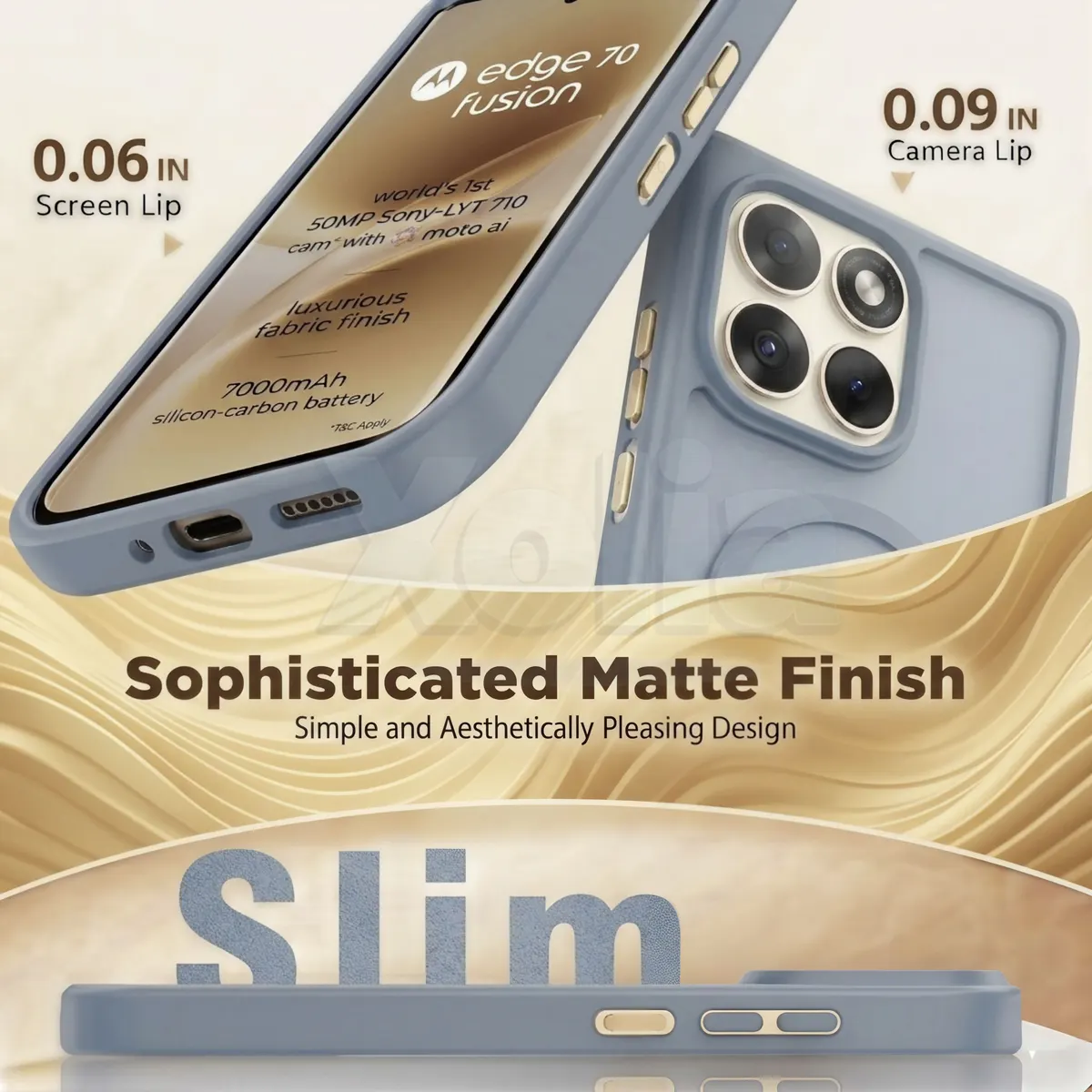 Xolia Back Cover for MOTOROLA Edge 70 Fusion 5G (Grey, Shock Proof, Polycarbonate, Silicon, Pack of: 1) — image 3 of 5