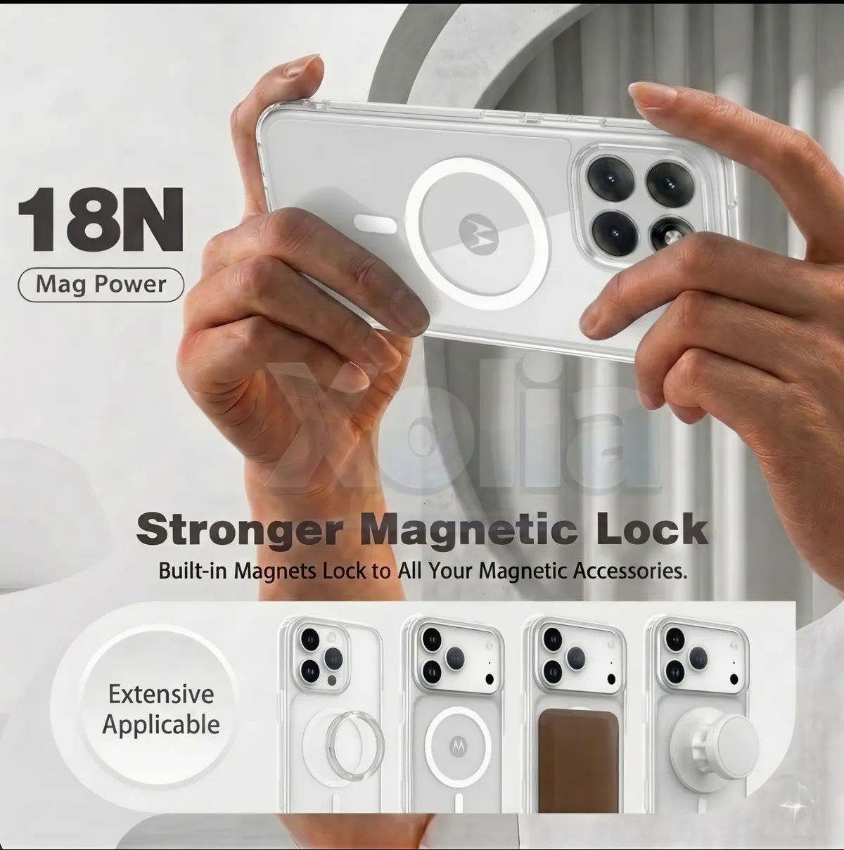 Xolia Back Cover for MOTOROLA Edge 70 Fusion 5G (White, Shock Proof, Polycarbonate, Silicon, Pack of: 1) — image 3 of 5