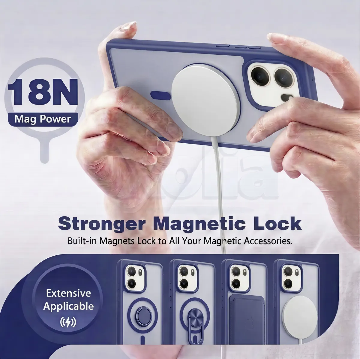 Xolia Back Cover for OnePlus Nord 6 5G (Blue, Shock Proof, Polycarbonate, Silicon, Pack of: 1) — image 4 of 5