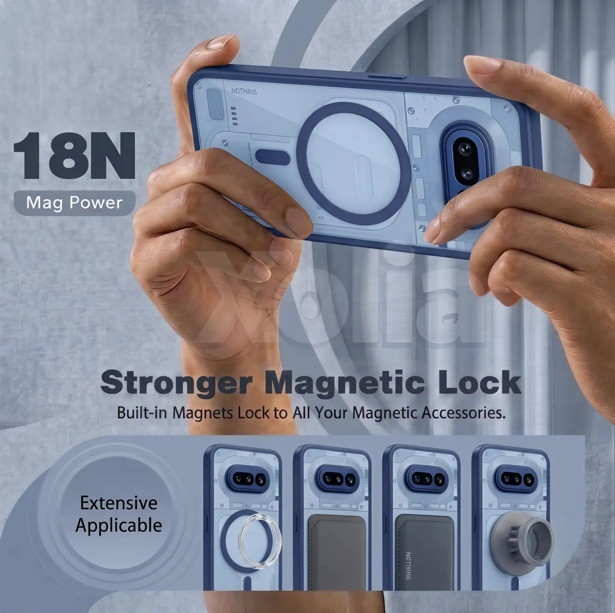Xolia Back Cover for Nothing Phone 4a 5G (Blue, Shock Proof, Polycarbonate, Silicon, Pack of: 1) — image 4 of 5