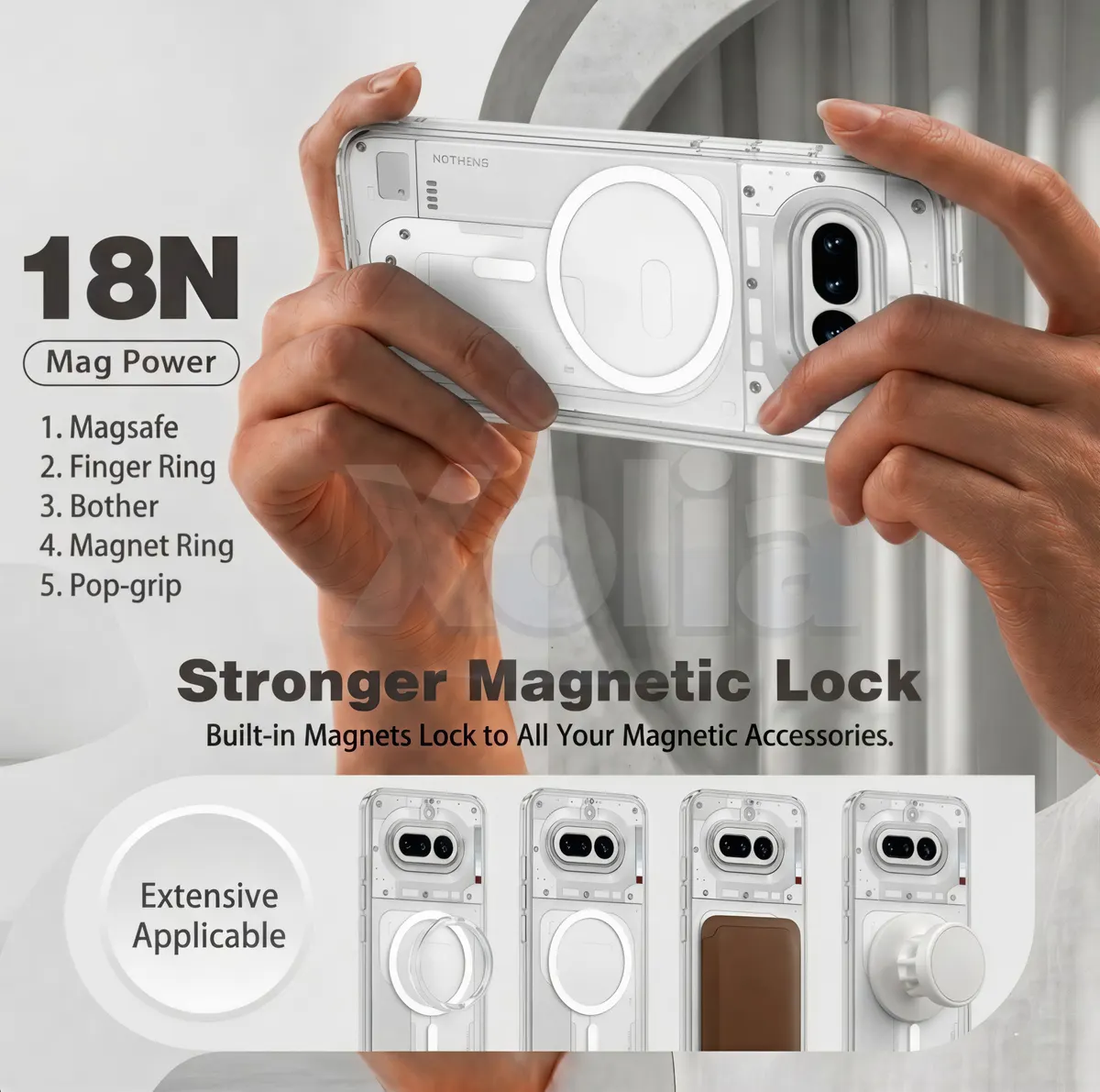 Xolia Back Cover for Nothing Phone 4a 5G (White, Shock Proof, Polycarbonate, Silicon, Pack of: 1) — image 3 of 5