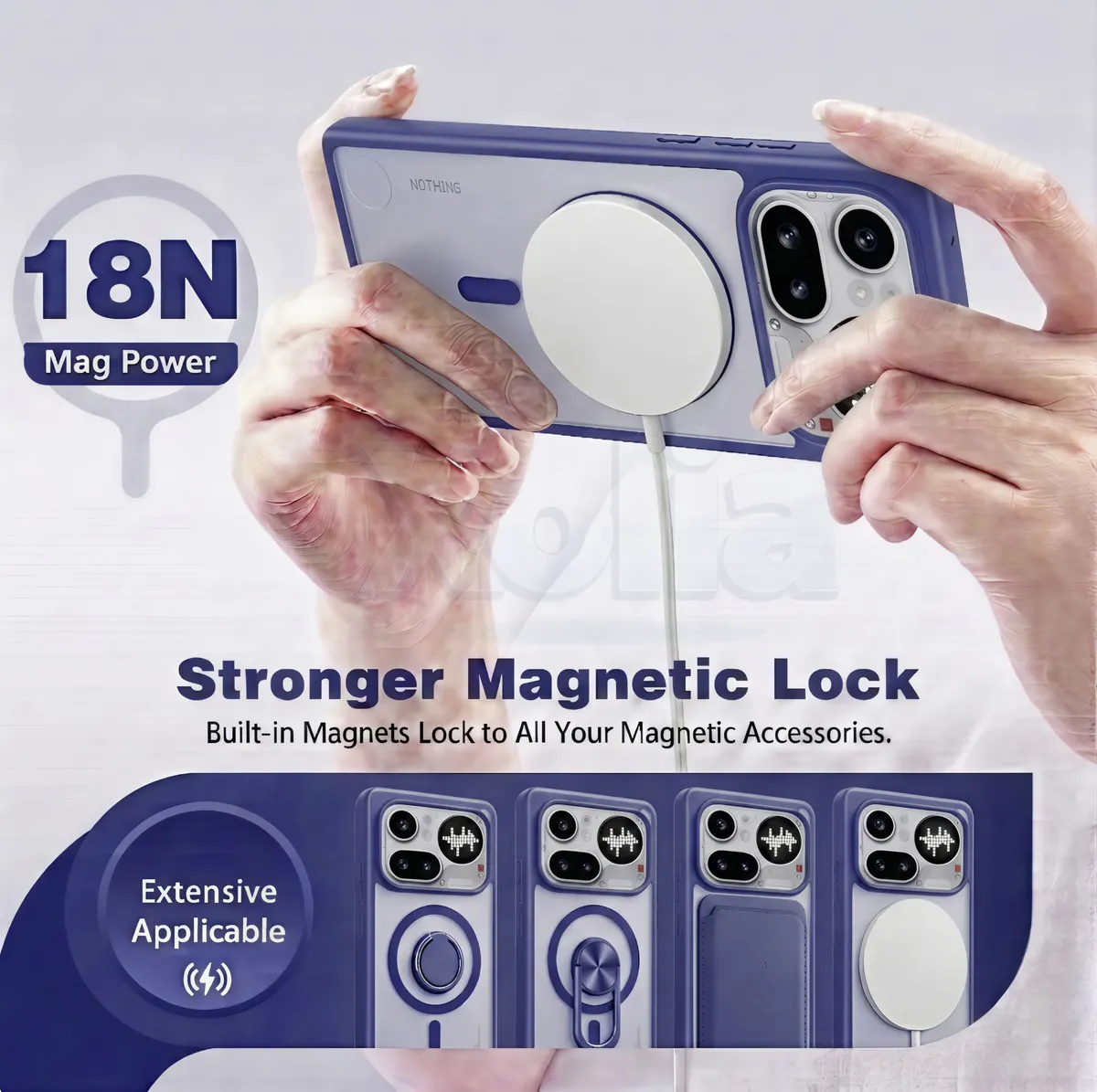 Xolia Back Cover for Nothing Phone 4a Pro 5G (Blue, Shock Proof, Polycarbonate, Silicon, Pack of: 1) — image 4 of 5