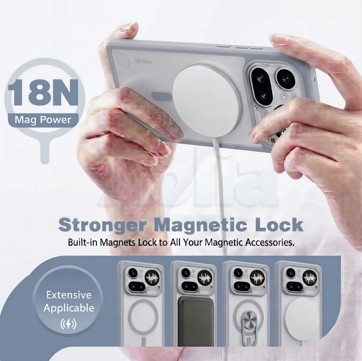 Xolia Back Cover for Nothing Phone 4a Pro 5G (Grey, Shock Proof, Polycarbonate, Silicon, Pack of: 1) — image 4 of 5