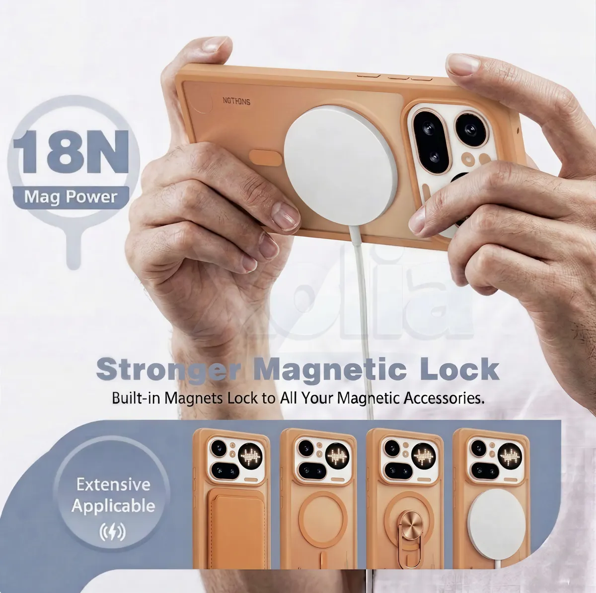 Xolia Back Cover for Nothing Phone 4a Pro 5G (Orange, Shock Proof, Polycarbonate, Silicon, Pack of: 1) — image 4 of 5