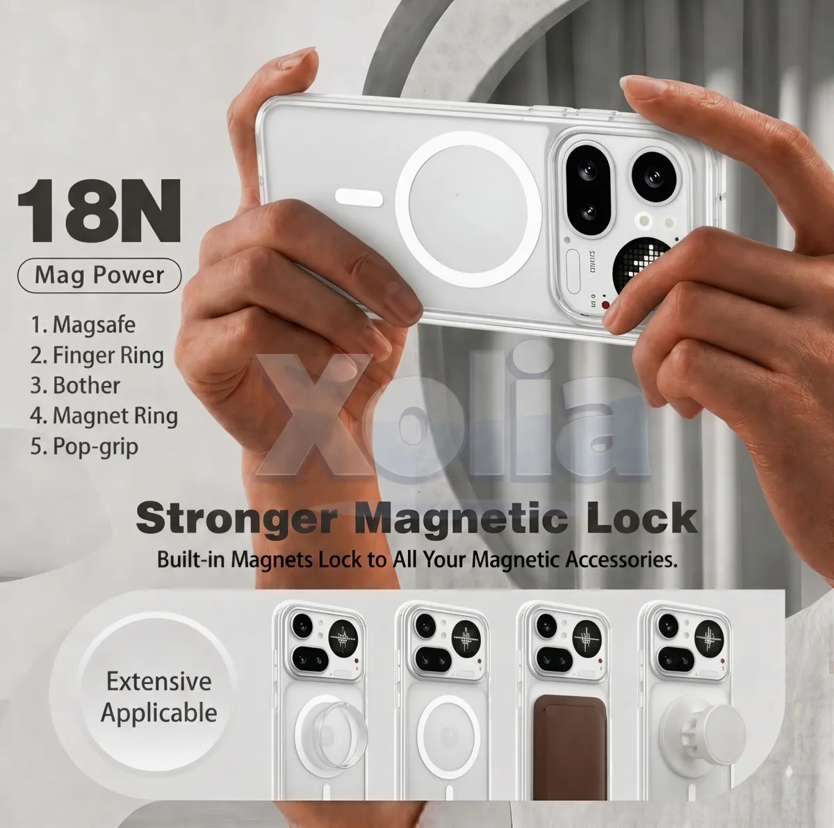 Xolia Back Cover for Nothing Phone 4a Pro 5G (White, Shock Proof, Polycarbonate, Silicon, Pack of: 1) — image 4 of 5