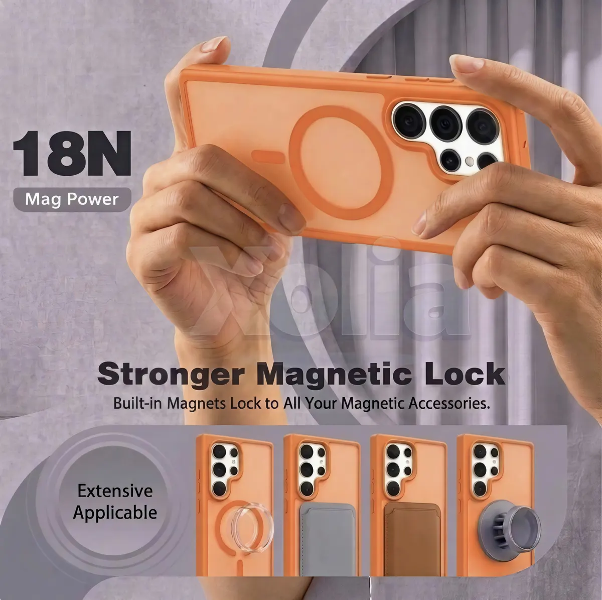 Xolia Back Cover for Samsung Galaxy S22 Ultra (Orange, Shock Proof, Plastic, Silicon, Pack of: 1) — image 4 of 5