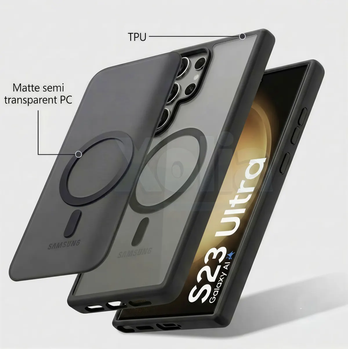 Xolia Back Cover for Samsung Galaxy S23 Ultra 5G (Black, Shock Proof, Polycarbonate, Silicon, Pack of: 1) — image 5 of 5