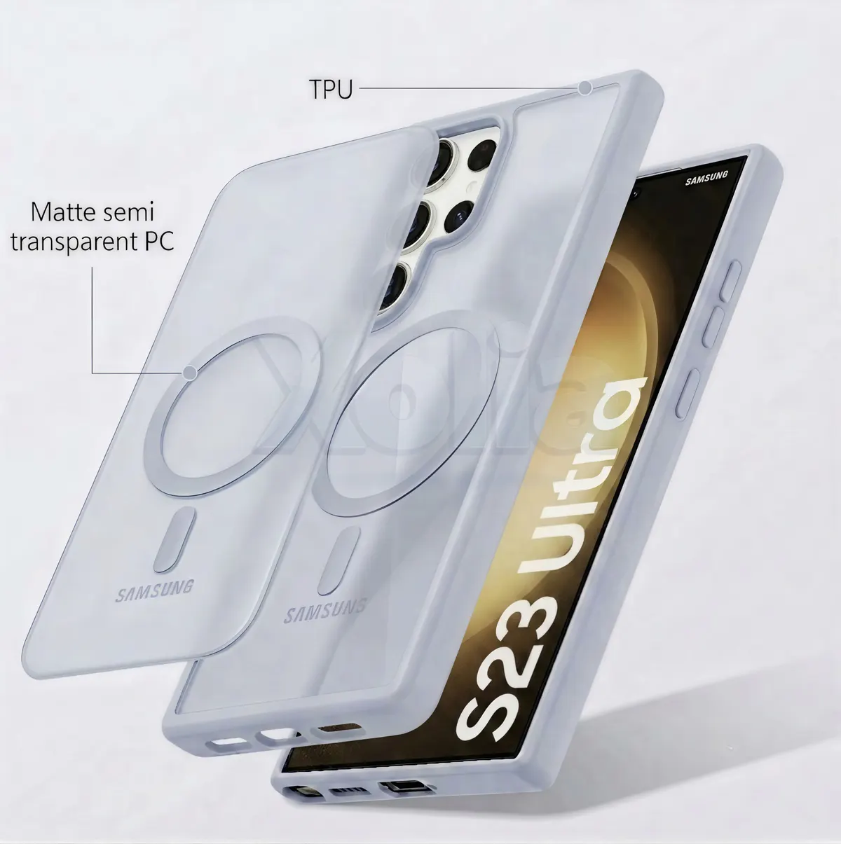 Xolia Back Cover for Samsung Galaxy S23 Ultra 5G (Grey, Shock Proof, Polycarbonate, Silicon, Pack of: 1) — image 5 of 5