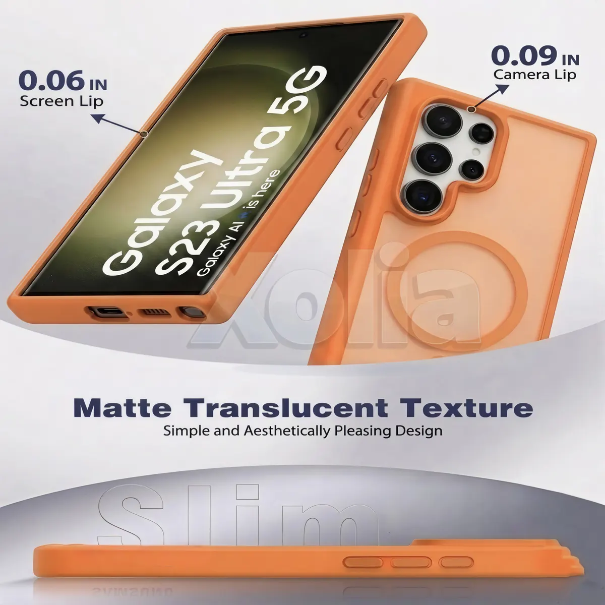 Xolia Back Cover for Samsung Galaxy S23 Ultra 5G (Orange, Shock Proof, Plastic, Silicon, Pack of: 1) — image 3 of 5