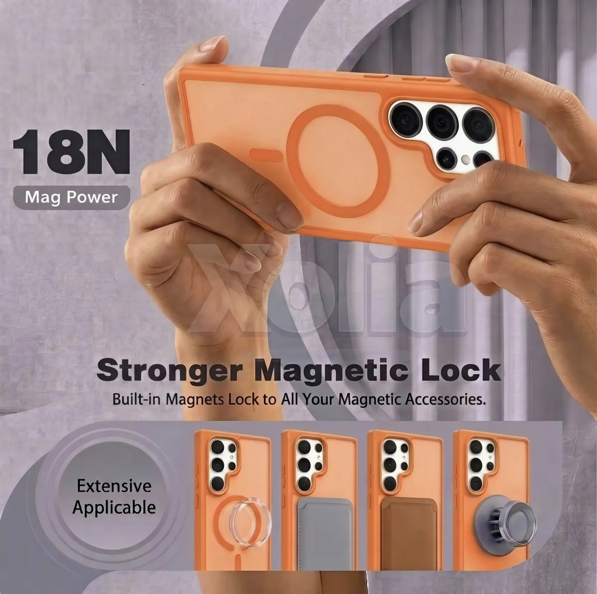 Xolia Back Cover for Samsung Galaxy S23 Ultra 5G (Orange, Shock Proof, Plastic, Silicon, Pack of: 1) — image 4 of 5