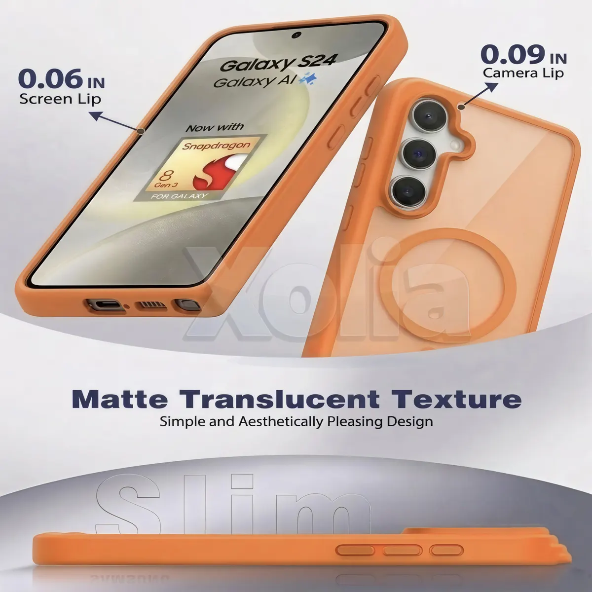 Xolia Back Cover for Samsung Galaxy S24 5G (Orange, Shock Proof, Polycarbonate, Silicon, Pack of: 1) — image 3 of 5