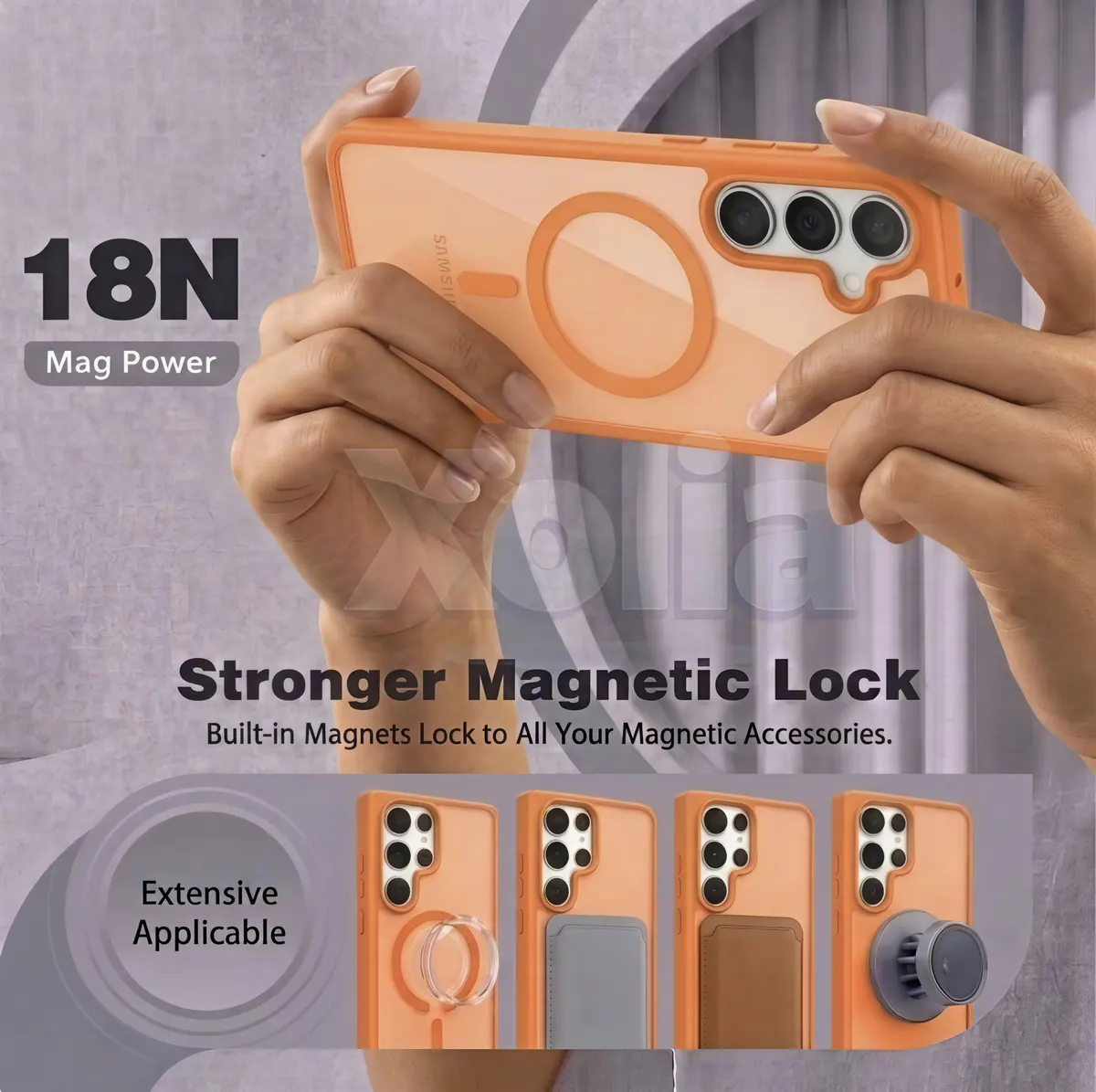 Xolia Back Cover for Samsung Galaxy S24 5G (Orange, Shock Proof, Polycarbonate, Silicon, Pack of: 1) — image 4 of 5