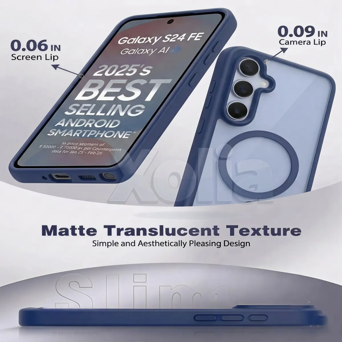 Xolia Back Cover for SAMSUNG Galaxy S24 FE 5G (Blue, Shock Proof, Plastic, Silicon, Pack of: 1) — image 3 of 5