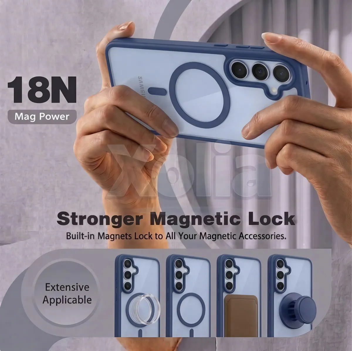 Xolia Back Cover for SAMSUNG Galaxy S24 FE 5G (Blue, Shock Proof, Plastic, Silicon, Pack of: 1) — image 4 of 5